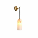 Modern Alabaster Cylindrical Pendant Wall Sconce