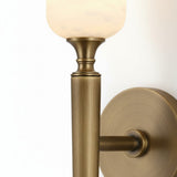 Transitional Alabaster Metal White Wall Sconce