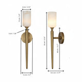 Transitional Alabaster Metal White Wall Sconce