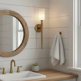 Transitional Alabaster Metal White Wall Sconce