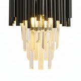 Modern Metal & Clear Crystal Cylindrical Wall Sconce