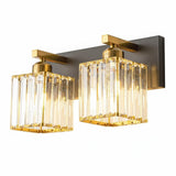 Modern Crystal & Metal 2 Lights Vanity Wall Sconce