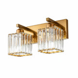 Modern Crystal & Metal 2 Lights Vanity Wall Sconce