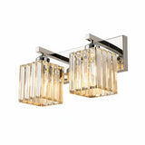 Modern Crystal & Metal 2 Lights Vanity Wall Sconce