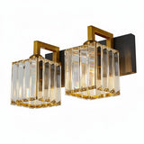 Modern Crystal & Metal 2 Lights Vanity Wall Sconce