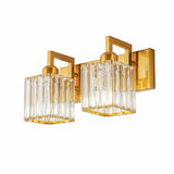 Modern Crystal & Metal 2 Lights Vanity Wall Sconce