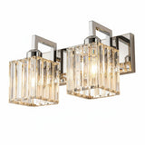 Modern Crystal & Metal 2 Lights Vanity Wall Sconce