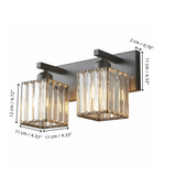 Modern Crystal & Metal 2 Lights Vanity Wall Sconce
