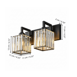 Modern Crystal & Metal 2 Lights Vanity Wall Sconce