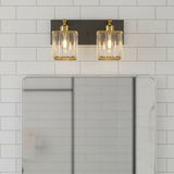 Modern Crystal & Metal 2 Lights Vanity Wall Sconce