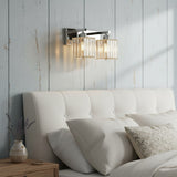 Modern Crystal & Metal 2 Lights Vanity Wall Sconce