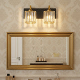 Modern Crystal & Metal 2 Lights Vanity Wall Sconce