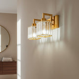 Modern Crystal & Metal 2 Lights Vanity Wall Sconce