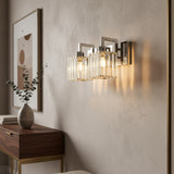 Modern Crystal & Metal 2 Lights Vanity Wall Sconce
