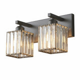Modern Crystal & Metal 2 Lights Vanity Wall Sconce