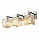 Modern Crystal & Metal 3 Lights Vanity Wall Sconce