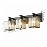 Modern Crystal & Metal 3 Lights Vanity Wall Sconce