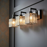 Modern Crystal & Metal 3 Lights Vanity Wall Sconce