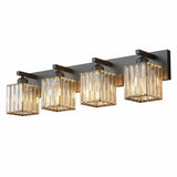 Modern Crystal & Metal 4 Lights Vanity Wall Sconce