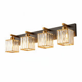 Modern Crystal & Metal 4 Lights Vanity Wall Sconce