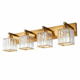Modern Crystal & Metal 4 Lights Vanity Wall Sconce