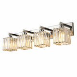 Modern Crystal & Metal 4 Lights Vanity Wall Sconce