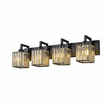 Modern Crystal & Metal 4 Lights Vanity Wall Sconce