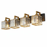 Modern Crystal & Metal 4 Lights Vanity Wall Sconce