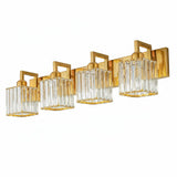 Modern Crystal & Metal 4 Lights Vanity Wall Sconce