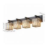 Modern Crystal & Metal 4 Lights Vanity Wall Sconce