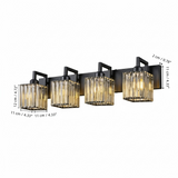 Modern Crystal & Metal 4 Lights Vanity Wall Sconce
