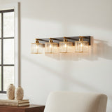 Modern Crystal & Metal 4 Lights Vanity Wall Sconce