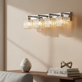 Modern Crystal & Metal 4 Lights Vanity Wall Sconce