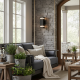 Modern Double Head Glass Rectangular Wall Sconce