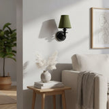 Modern Drum Fabric Shade Wall Light