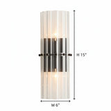 Modern Glam Crystal Cylindrical Bath Wall Sconce