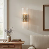 Modern Glam Crystal Cylindrical Bath Wall Sconce
