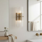 Modern Glam Crystal Cylindrical Bath Wall Sconce