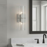 Modern Glam Crystal Cylindrical Bath Wall Sconce