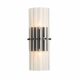 Modern Glam Crystal Cylindrical Bath Wall Sconce