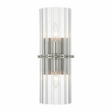 Modern Glam Crystal Cylindrical Bath Wall Sconce
