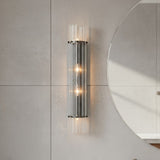 Modern Glam Crystal Dual Cylindrical Wall Sconce