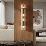 Modern Glam Crystal Dual Cylindrical Wall Sconce