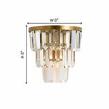 Modern Luxury Crystal Tiered Cylindrical Wall Sconce