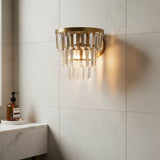 Modern Luxury Crystal Tiered Cylindrical Wall Sconce