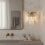 Modern Luxury Crystal Tiered Cylindrical Wall Sconce