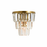 Modern Luxury Crystal Tiered Cylindrical Wall Sconce