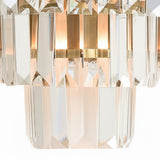 Modern Luxury Crystal Tiered Cylindrical Wall Sconce