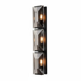 Modern Metal & Crystal Vertical Wall Sconce
