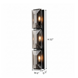 Modern Metal & Crystal Vertical Wall Sconce